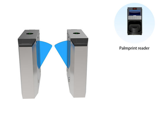 Portão de barreira para pedestres de flap interno/externo com coletores de cartões de código RFID/QR integrados
