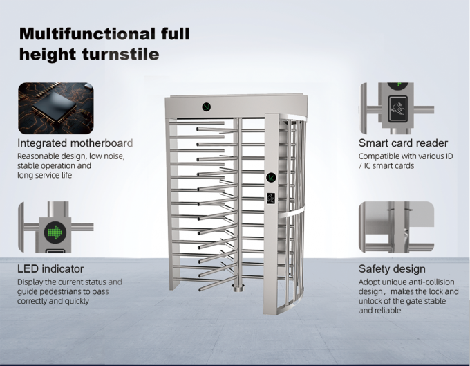 Sistema completo interno/exterior do controle de acesso do torniquete da altura com multi modo 1