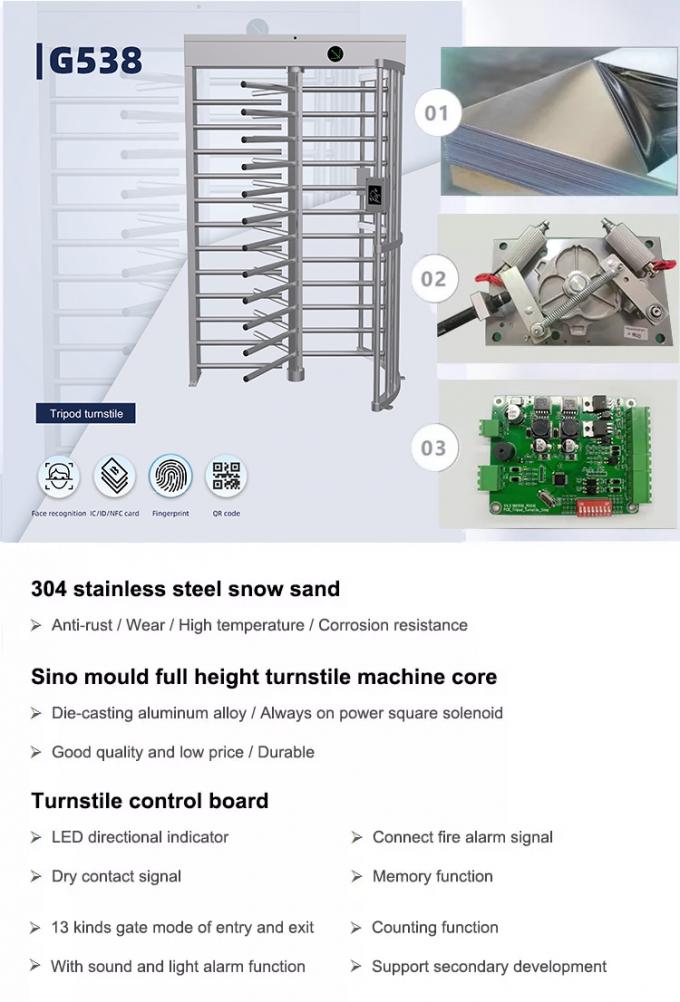 Resistência semiautomática da alta temperatura da porta do torniquete do controle de acesso 0