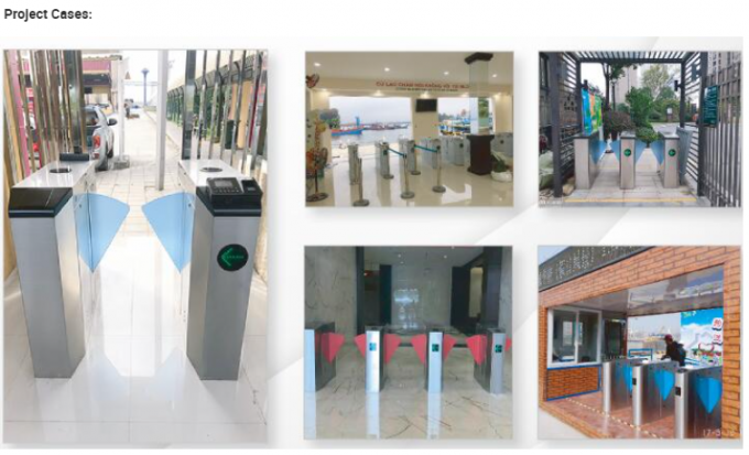 Sistema biométrico do controle de acesso do torniquete retrátil durável da barreira da aleta 2